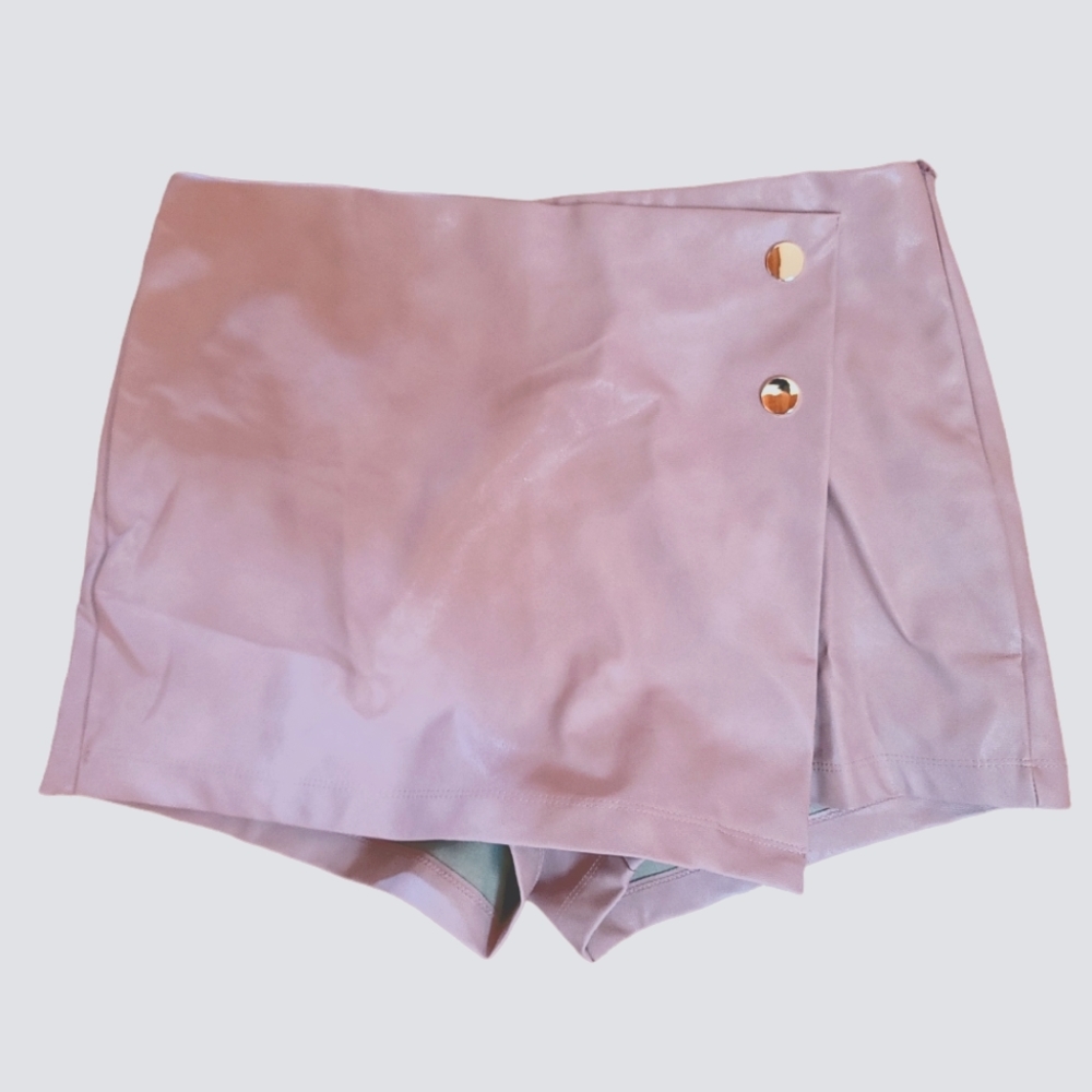 Faux Leather Skort